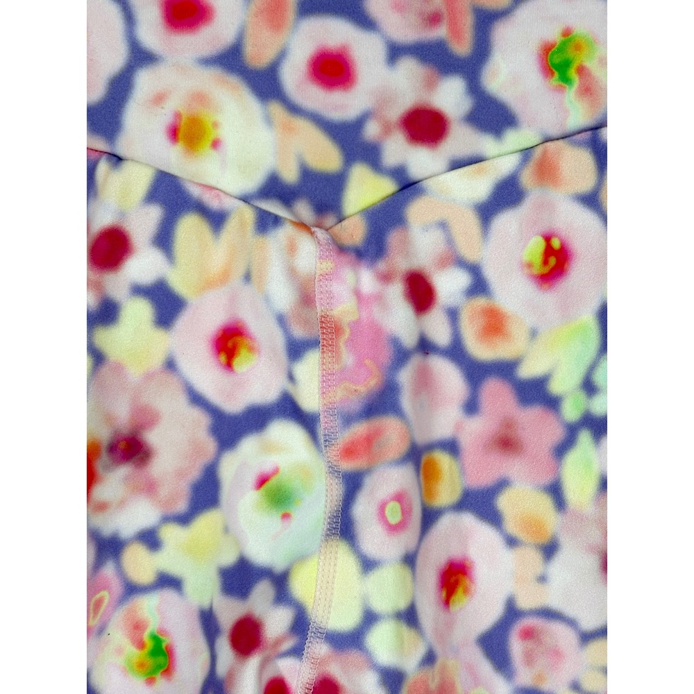 SHEIN Athletic Shorts Multicolor Floral High Waisted V-Back‎ Large - Picture 3 of 6